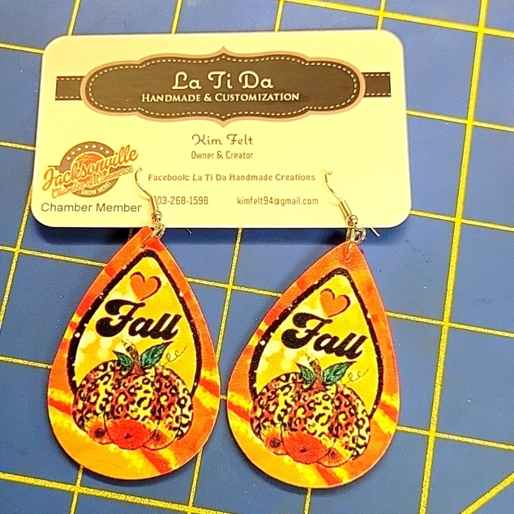 Fall Thanksgiving Autumn Teardrop Earrings